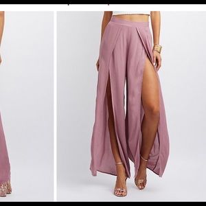 Front split palazzo pants